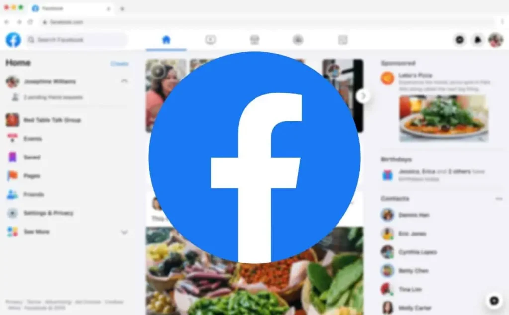 Facebook - Nền tảng website động