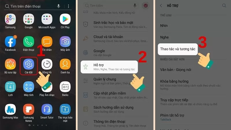 Bước 2: Bật Nút Home Ảo Trên Android Samsung