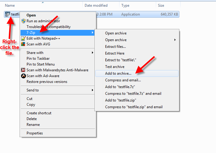 cách nén file Dùng 7-Zip