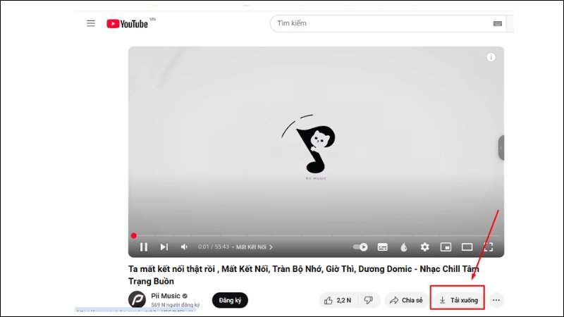 Bấm nút "Tải xuống" ở góc dưới video