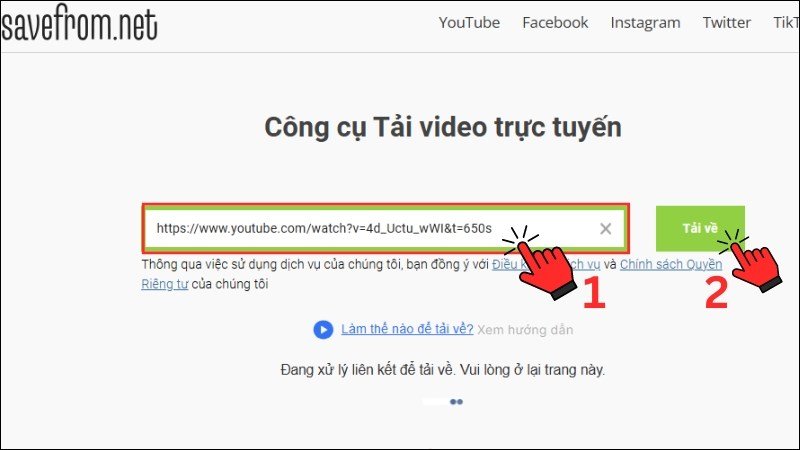 Sử Dụng Savefrom.net