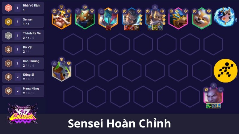 10. Đội Hình Sensei Reroll - Sức Mạnh Tứ Đại Cao Thủ