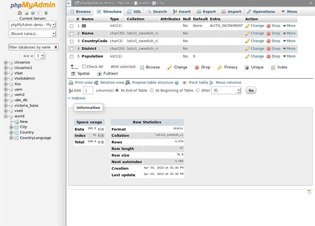 phpMyAdmin - Web-based MySQL Management
