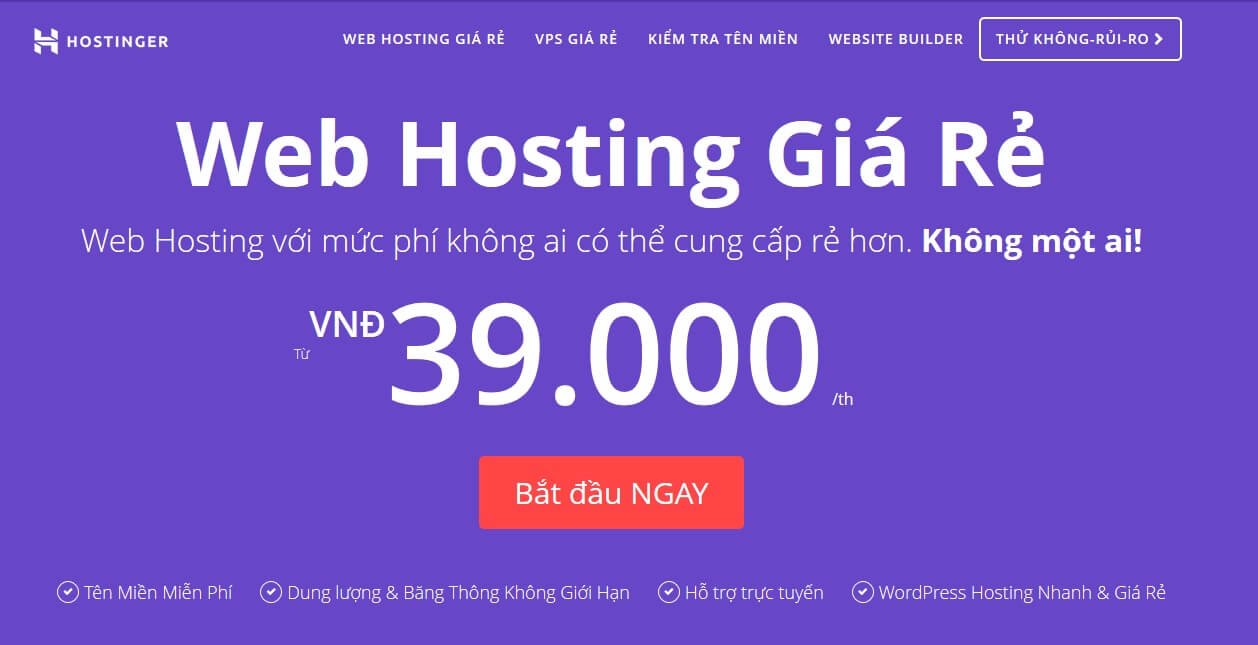 HOSTINGER VIỆT NAM - Hosting Quốc Tế Giá Việt
